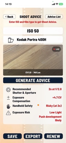 Film+ Light Meter screenshot