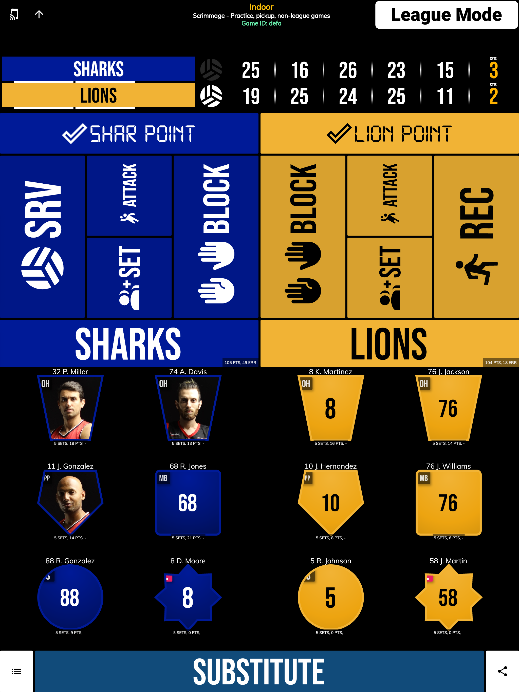 BT Volleyball Stats