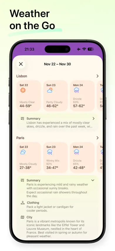 Weather mini - Trip Forecasts screenshot 4