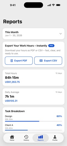 WorkHours: Work Timer screenshot