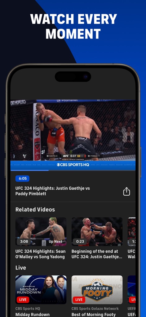 CBS Sports App: Scores & News - Comprehensive Video Content