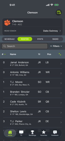 Clemson Football Schedules iPhone screenshot