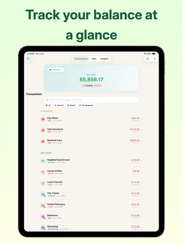 Pocket Register iPad screenshot