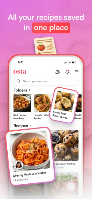 Osta: Save & Share Recipes iPhone screenshot 2