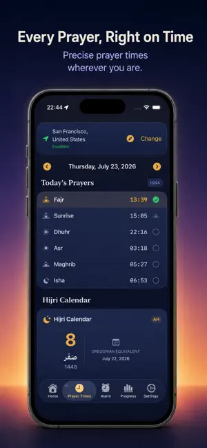 FajrStreak: Prayer Times Alarm screenshot 3