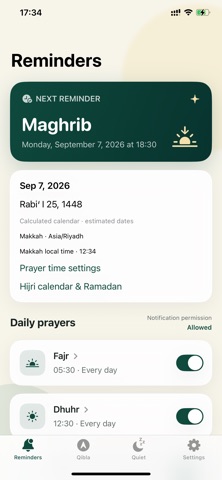 Prayer Companion: Qibla Screenshot 1 of 9