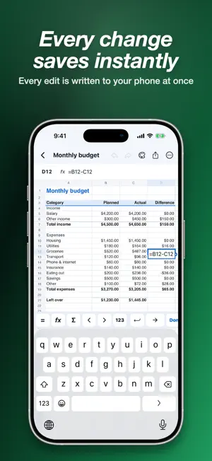 Spreadsheet: XLSX & CSV Editor screenshot 3