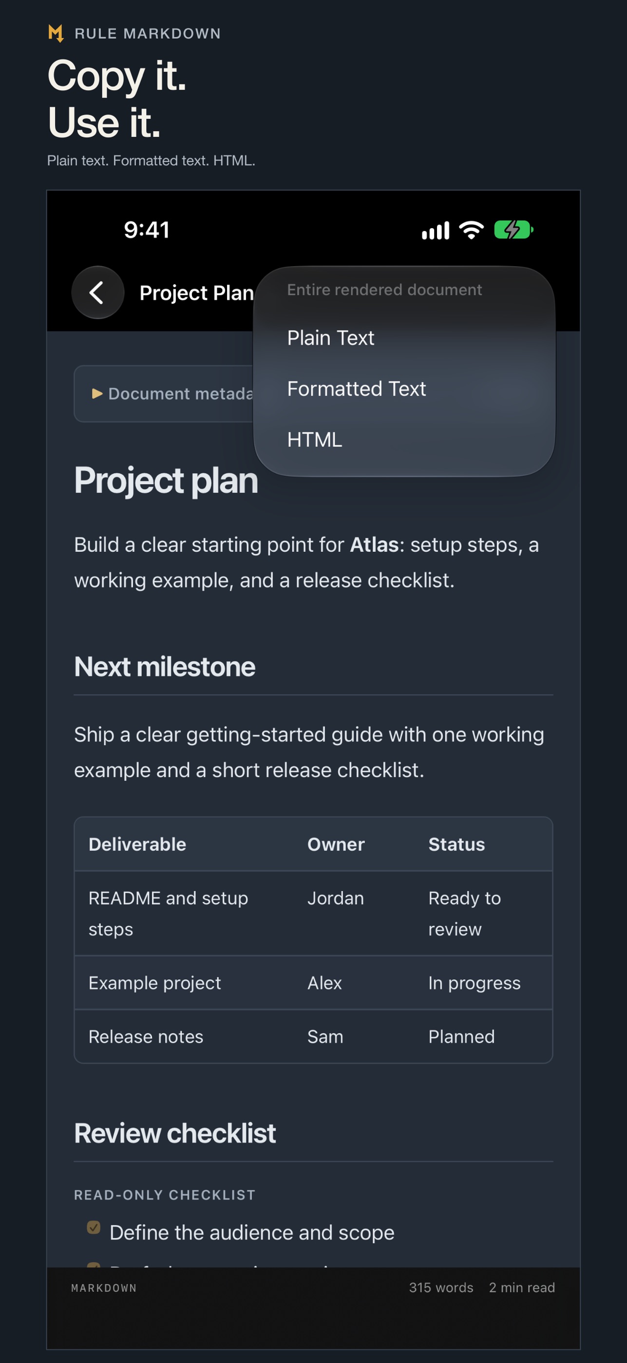 Screenshot 2 of Rule Markdown