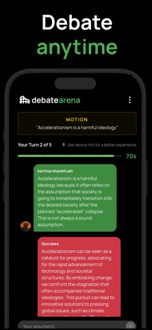 DebateArena - Debate with AI iPhone screenshot