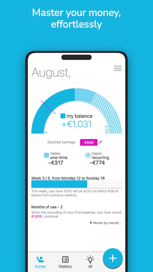 #1. Kakebo: Budget + AI (iOS) Podle: Aurelien Ribon