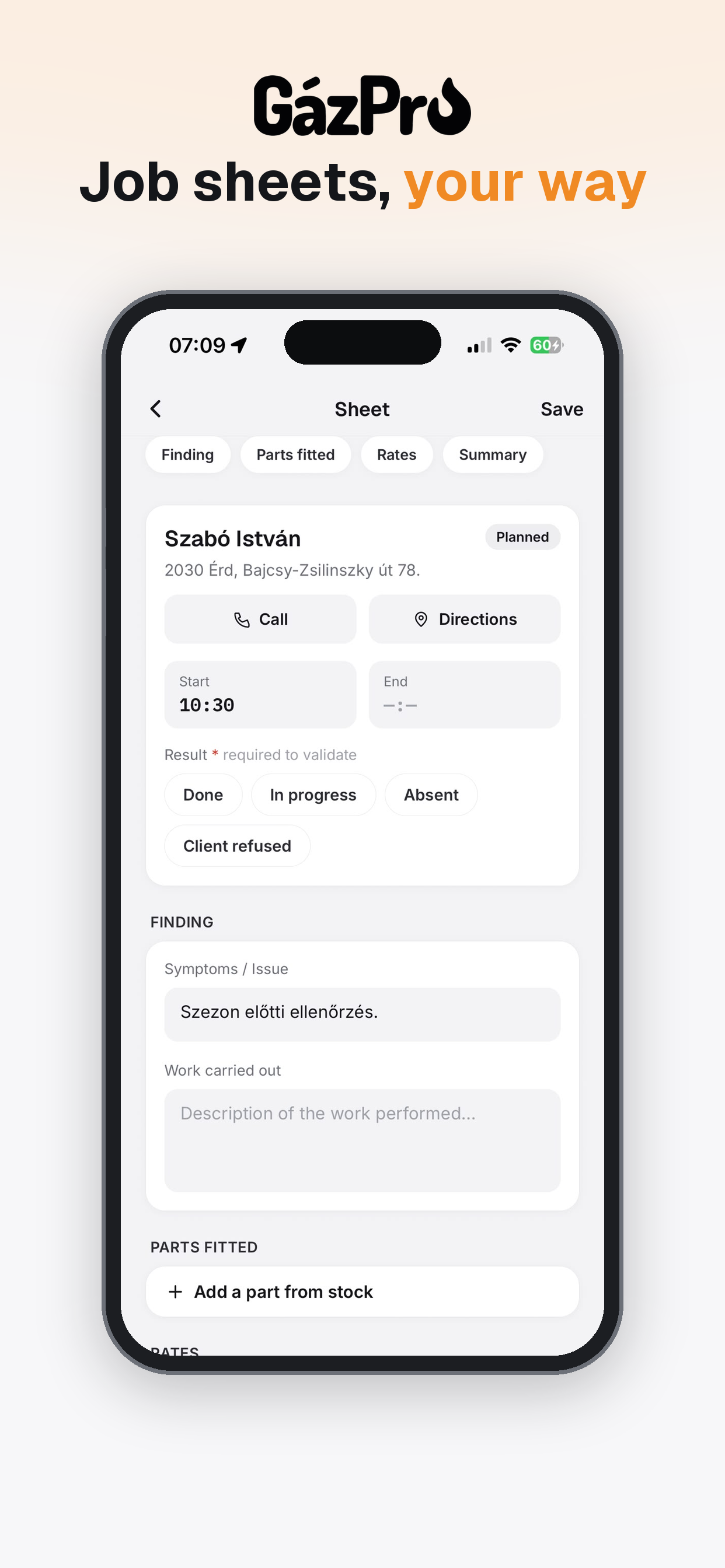 GázPro - Field Service App screenshot 6