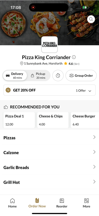 Pizza King Corriander. Screenshot 2 of 4