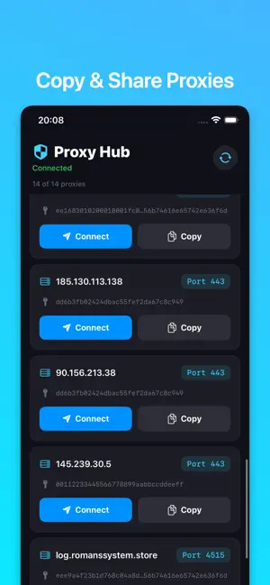 MTProto прокси Telegram iPhone screenshot 2