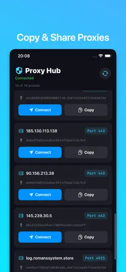 Скриншот MTProto прокси Telegram на iPhone 2