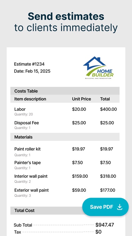 SimplyWise: Cost Estimator screenshot-5