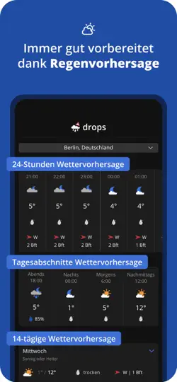 Screenshot von Drops – Der Regenalarm auf dem iPhone 4