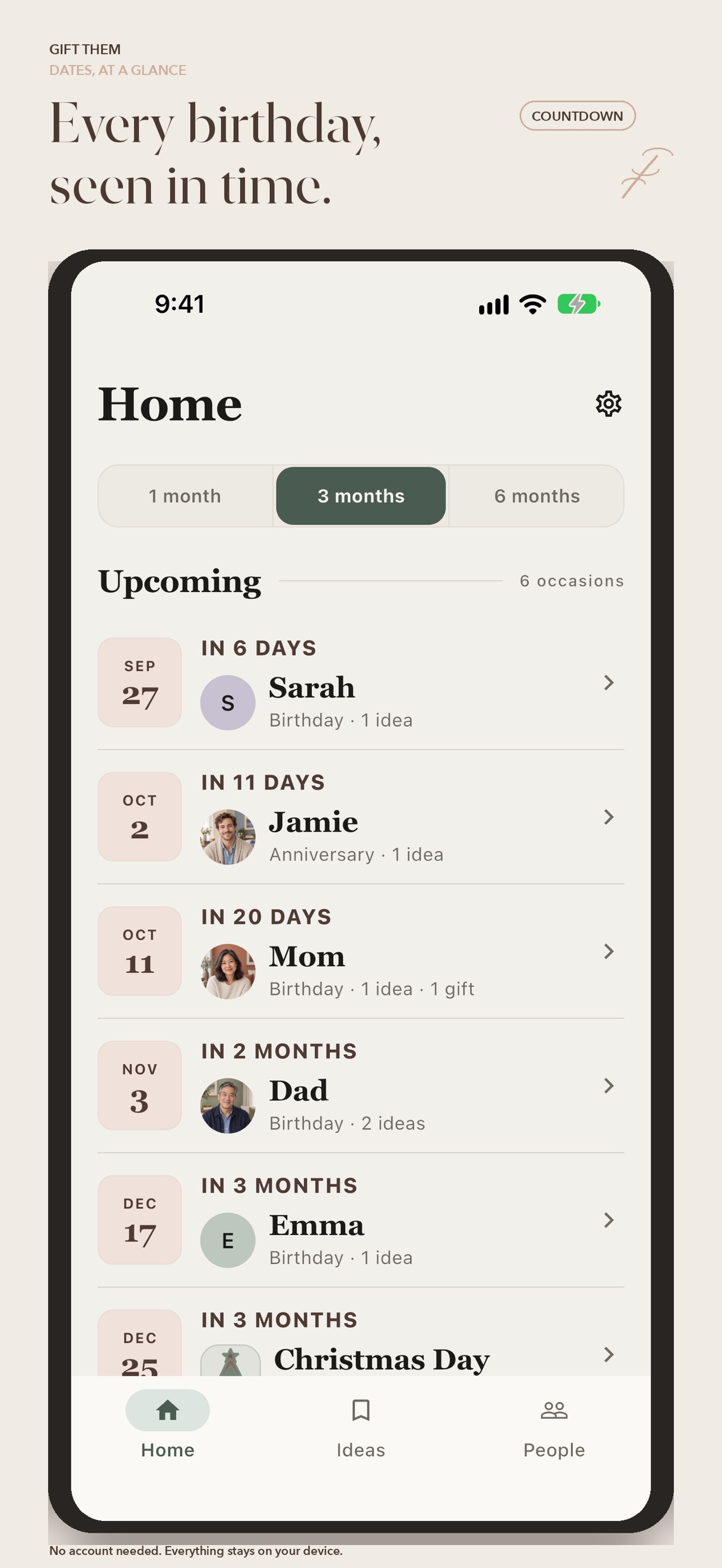 Screenshot 1 of GiftThem: Gift Ideas & Planner