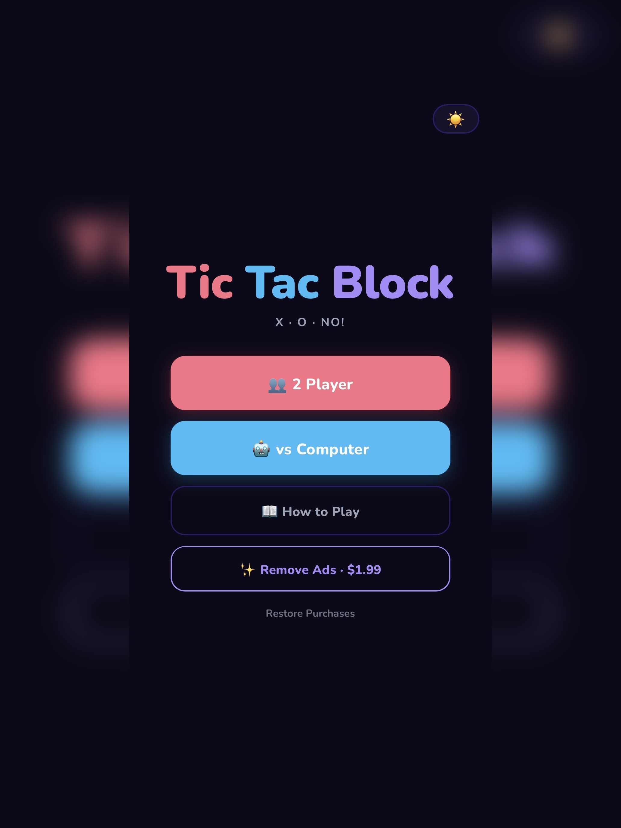 Tic Tac Block • X O No
