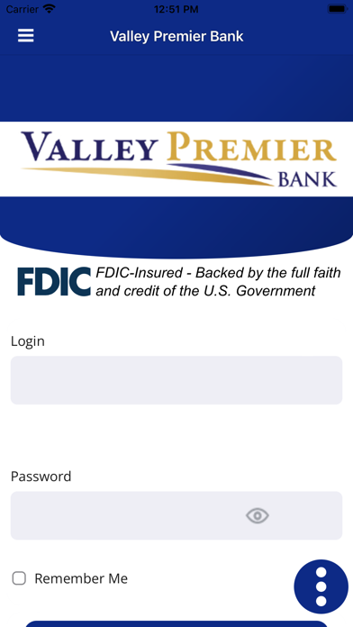 Valley Premier Bank Mobile Screenshot