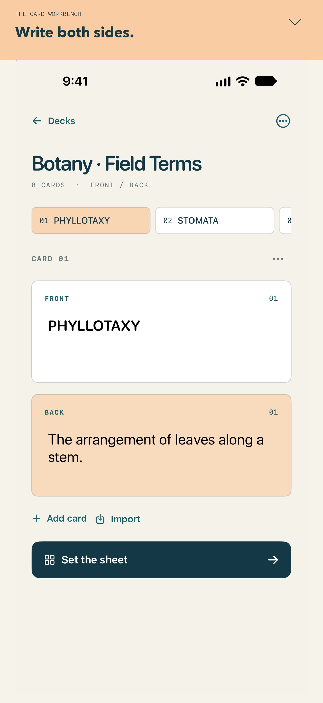 Screenshot 4 of Foldset: Print Study Cards