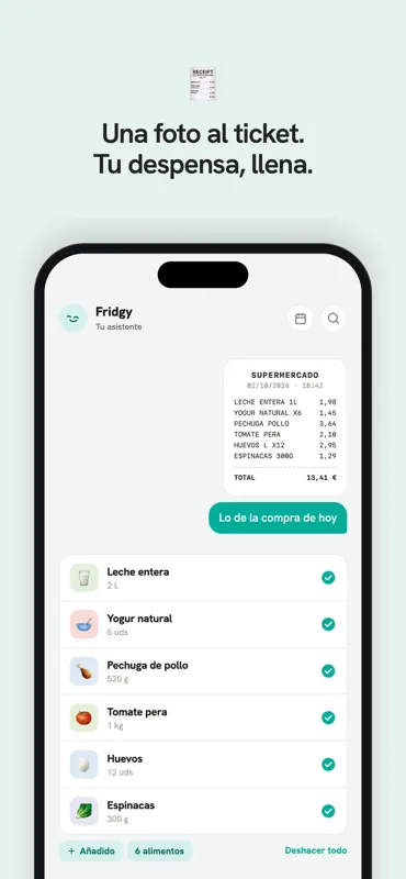Fridgy: despensa y recetas screenshot 2 of 7