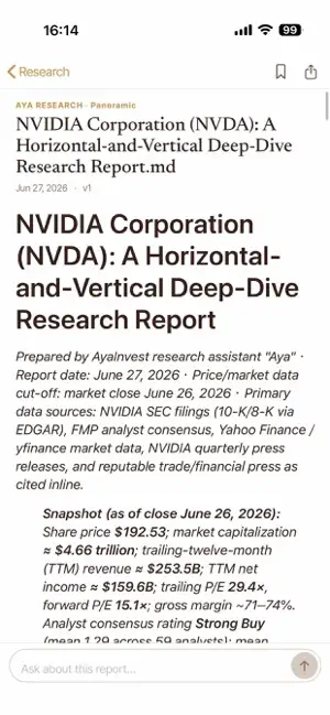 Aya: AI Stock Research screenshot 2