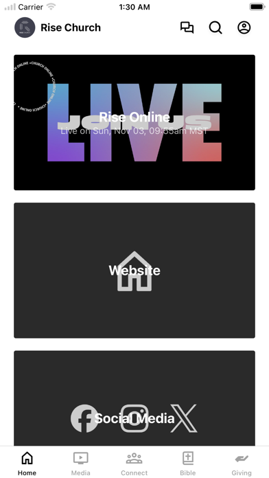 Rise Church - Idaho app screenshot