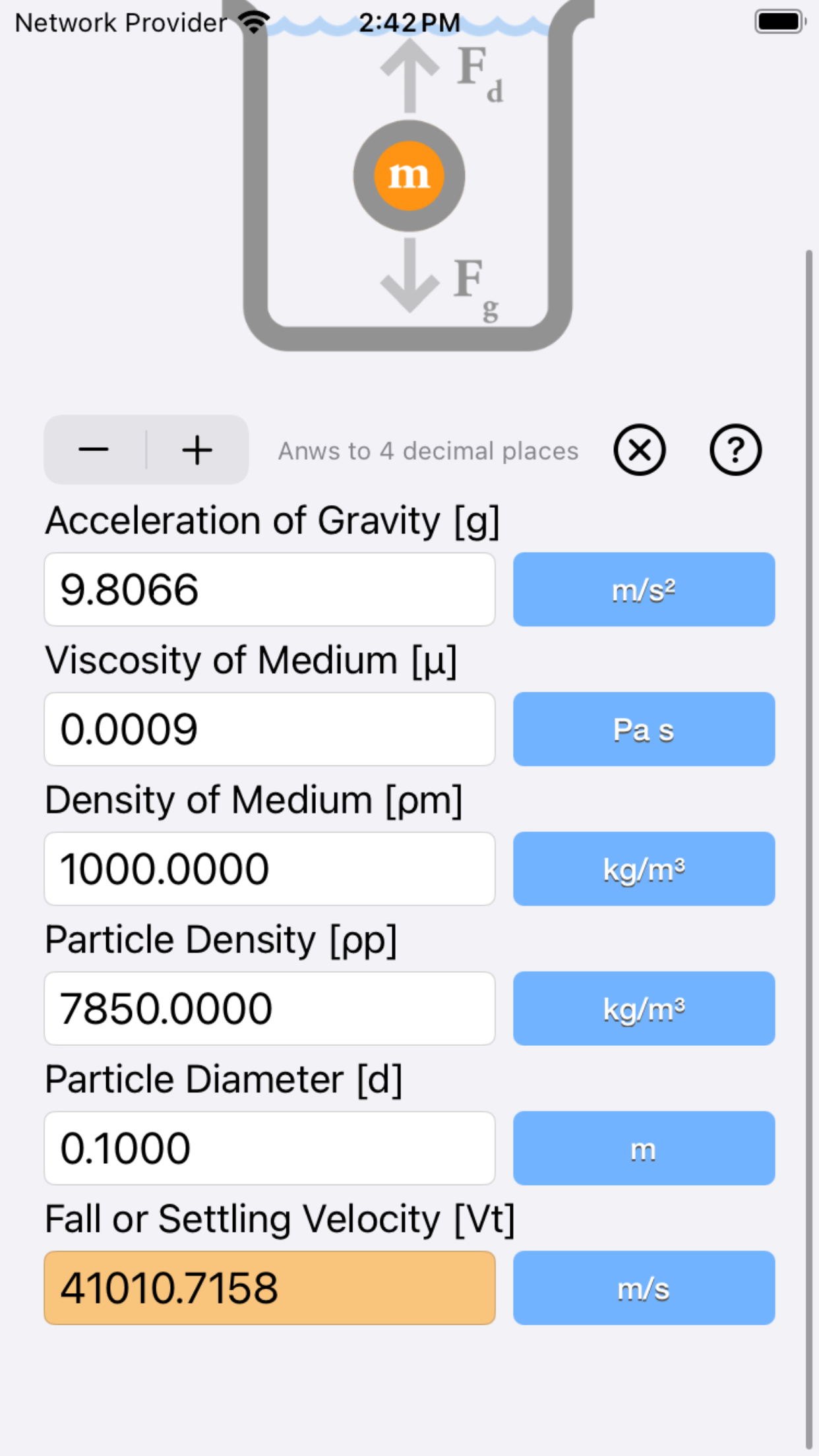 Stokes Law Calculator