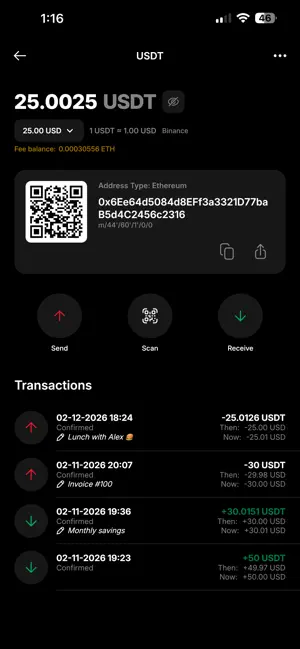 Mycelium Wallet screenshot 2