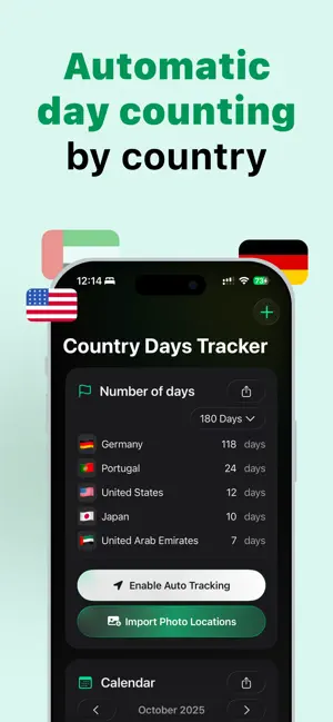 Days Abroad Counter TripTrack screenshot 1