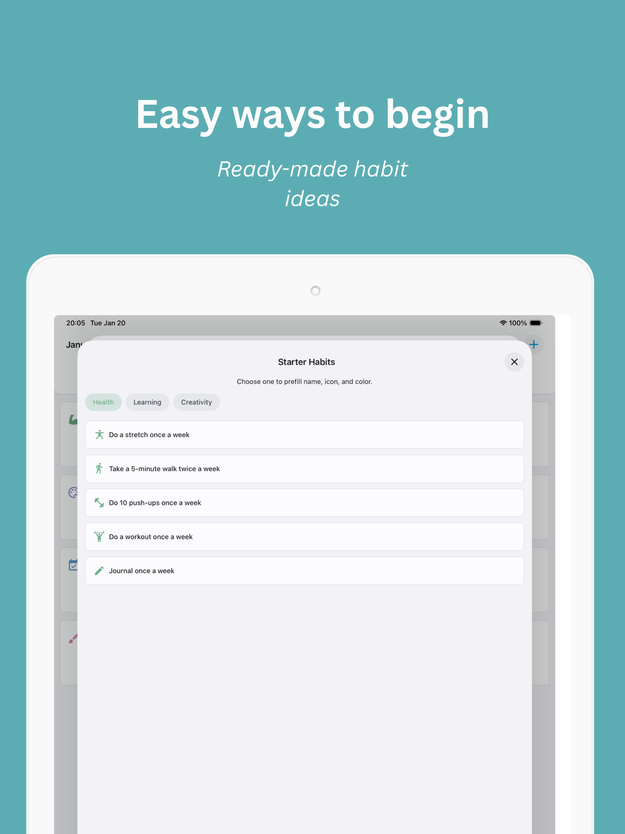 Little Habits: Gentle tracker