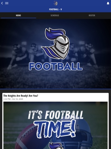 HCA Knights Athletics iPad screenshot