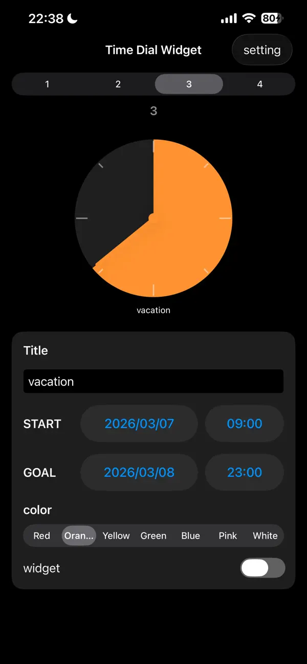 #4. Time Dial Widget (iOS) Ved: eiki yonemoto