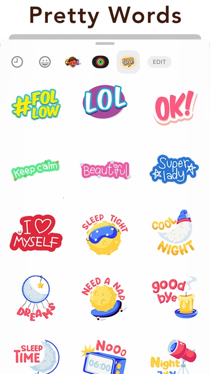 Pretty Words Text Stickers