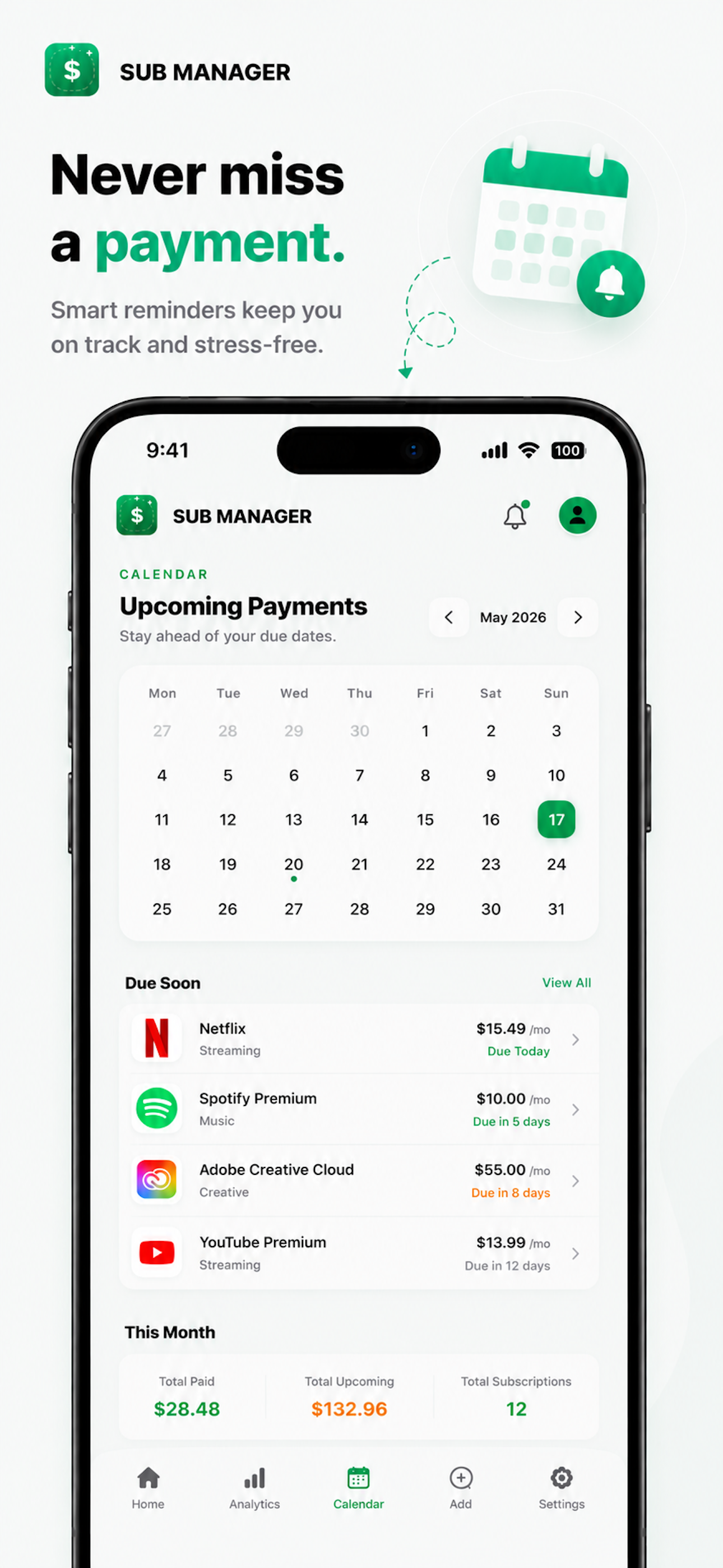 Subscription Manager & Tracker