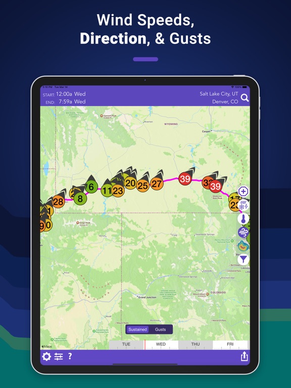 Drive Weather with Live Radar iPad screenshot 4 - Weather app
