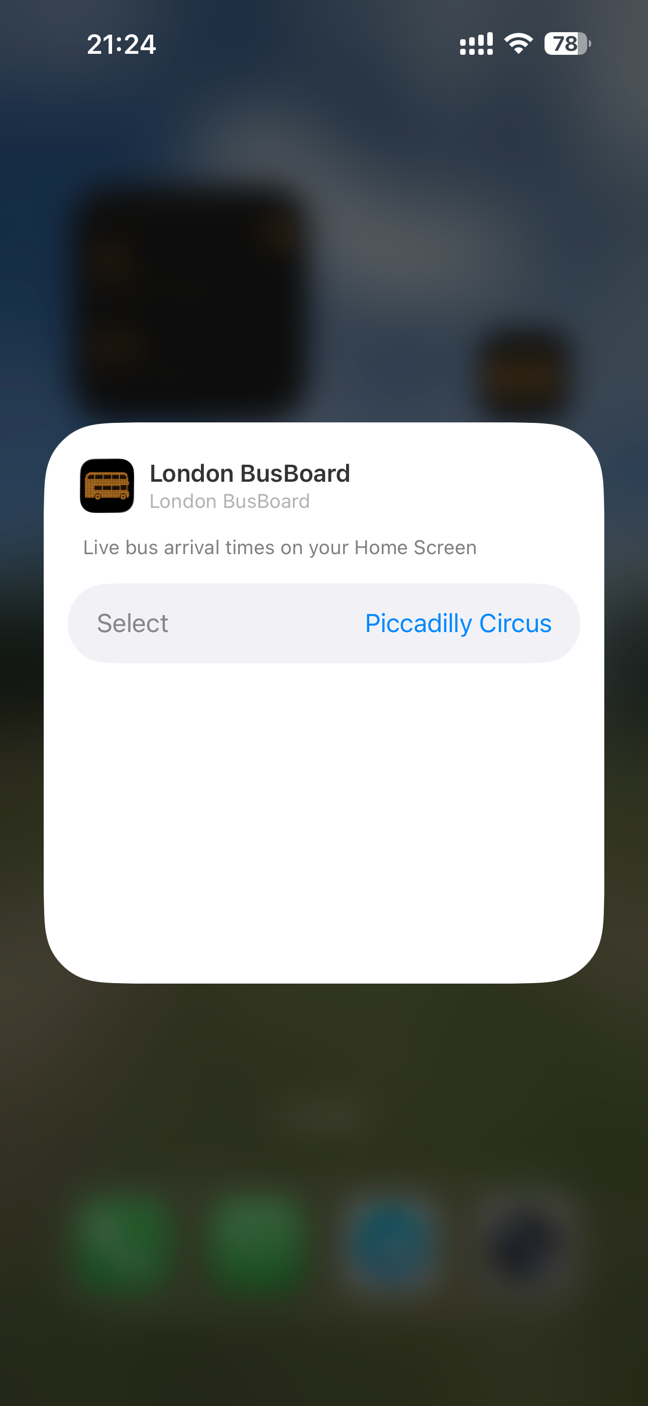 London BusBoard Widget