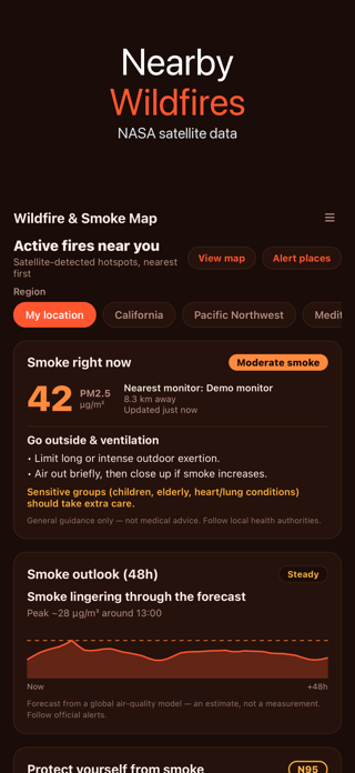 Wildfire & Smoke Map Screenshot 1 of 3