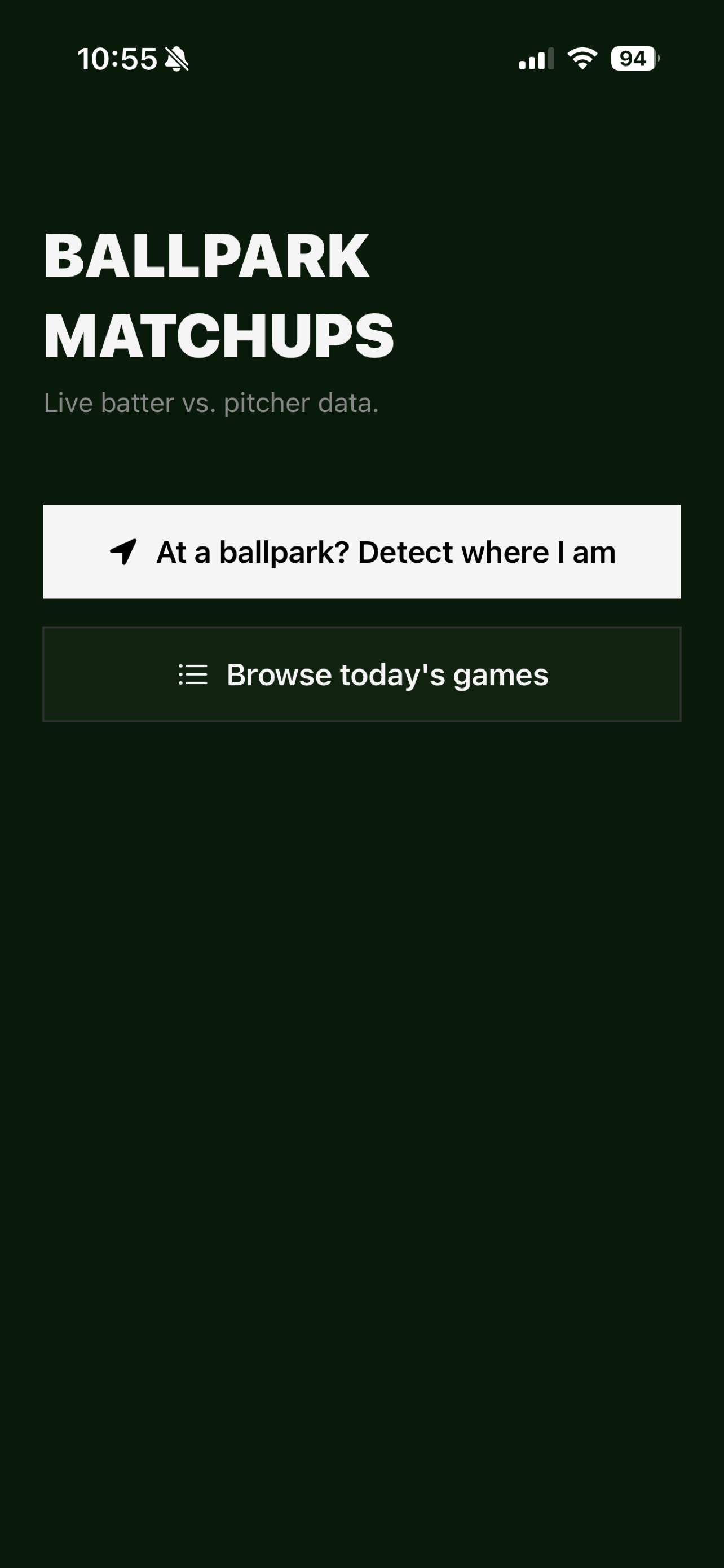 Ballpark Matchups screenshot 2