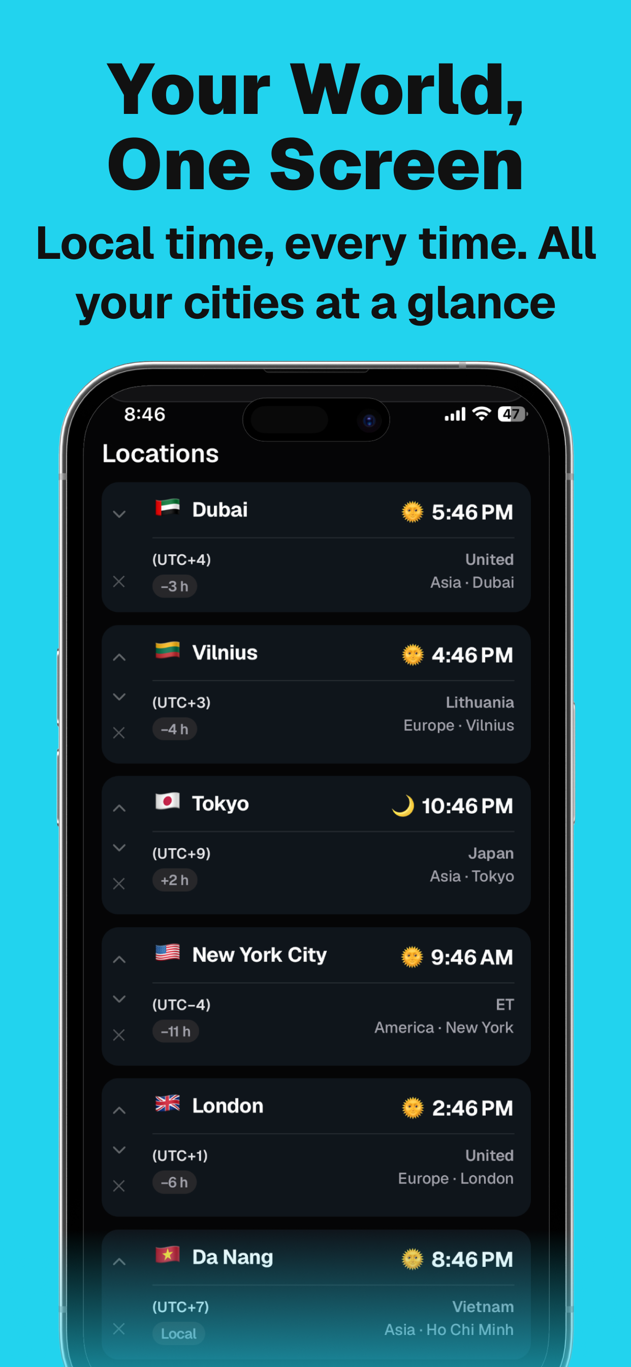 World Clock: TimeShift screenshot 4