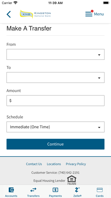 Kingston National Bank Screenshot