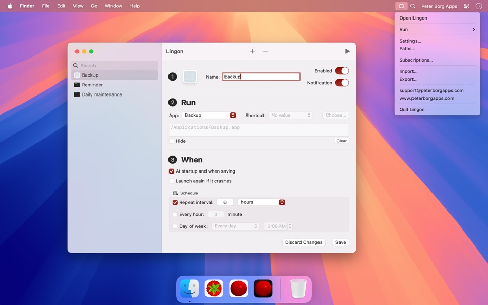 #1. Lingon 10 (macOS) 由: Peter Borg Apps AB