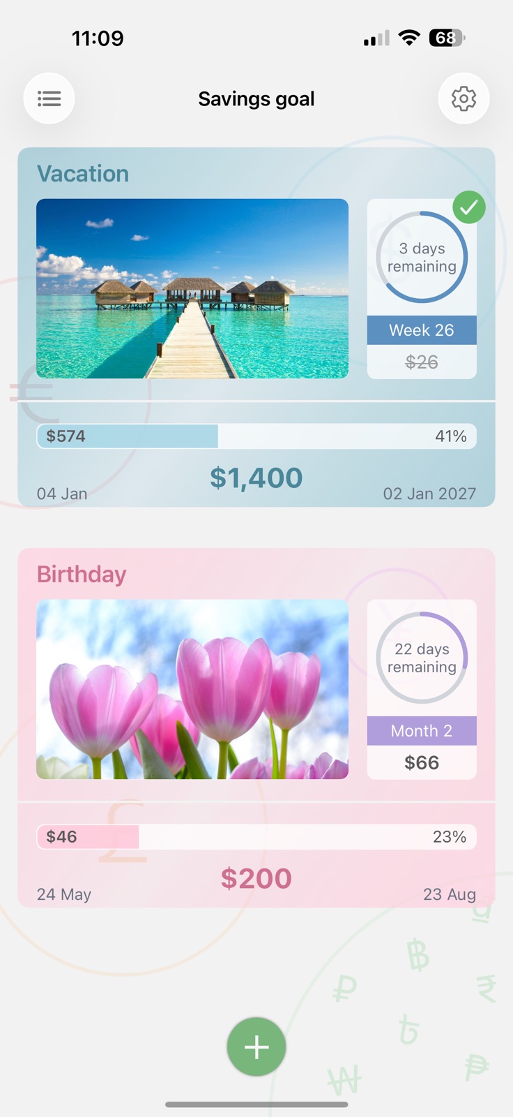 Savings goal – Smart Planner iphone screenshot 1