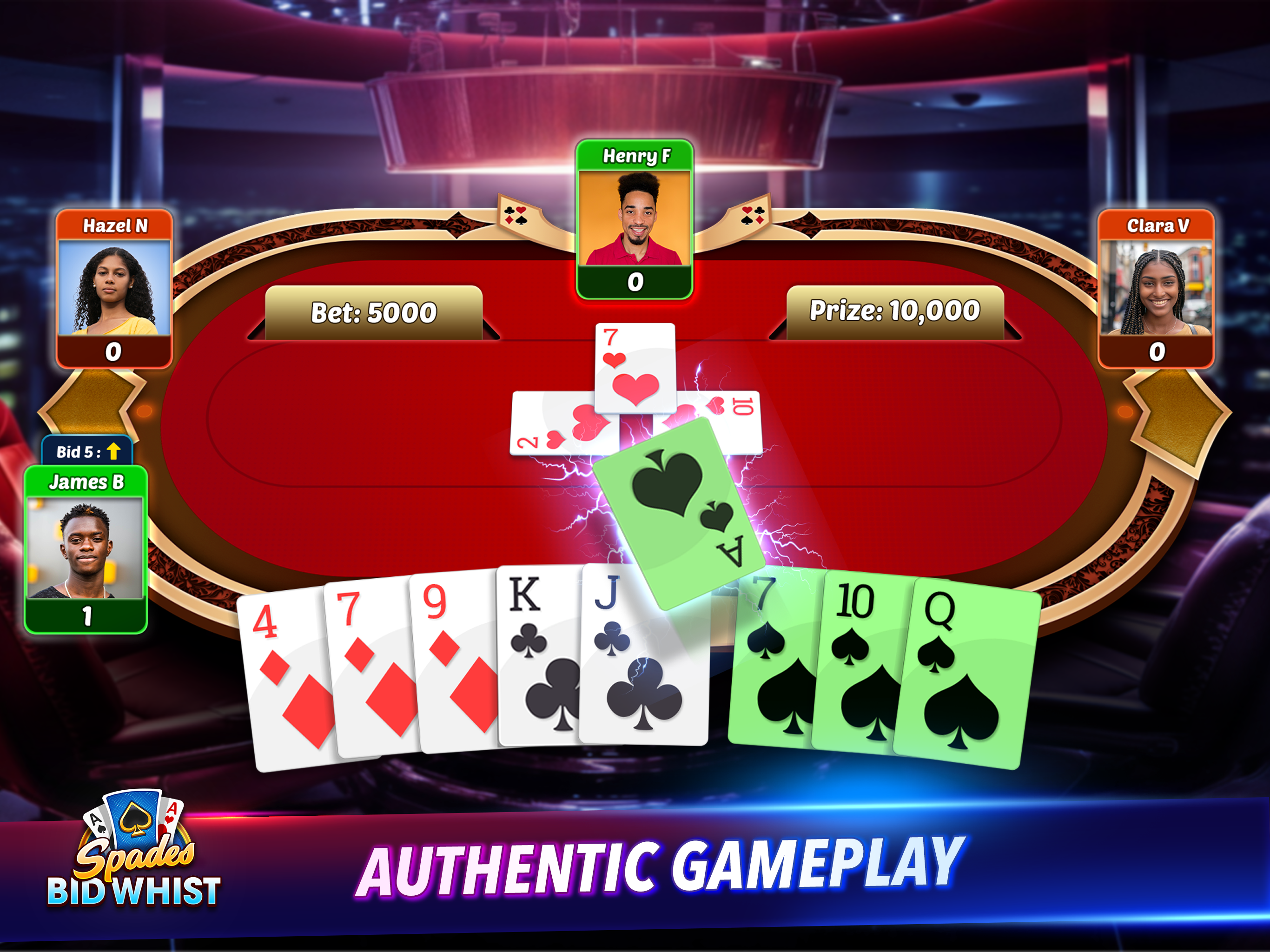 Spades Bid Whist: Card Games