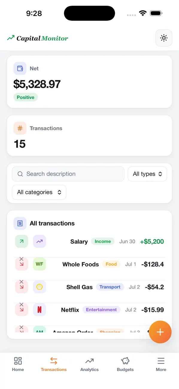 Screenshot #2 pour Capital Monitor: Budget App