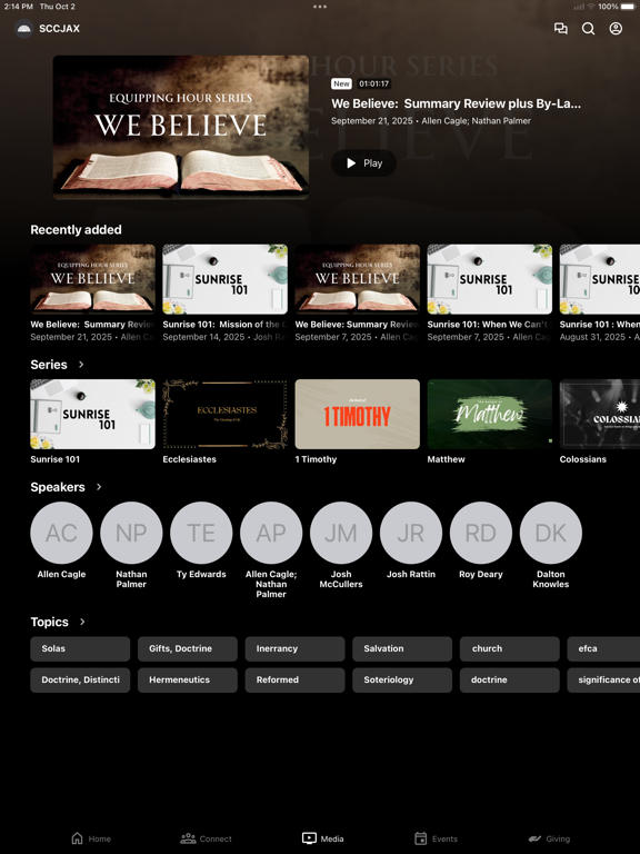 Sunrise Community Church JAX iPad screenshot 3 - Education app