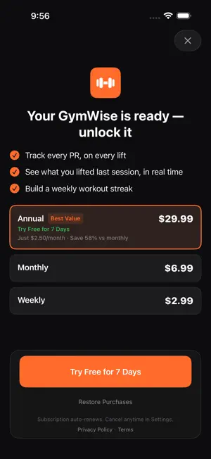GymWise: Lift & PR Tracker screenshot 2