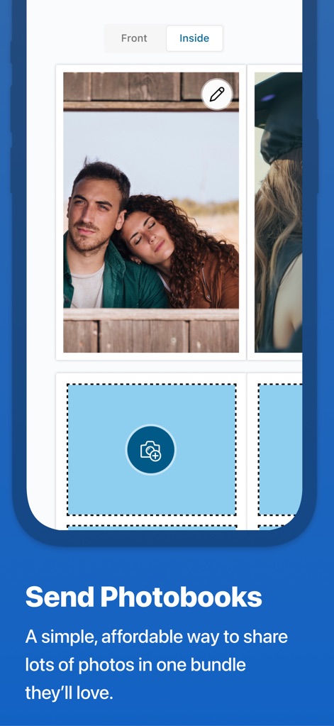 Inmate Photos, send to prison - Users can effortlessly compile photobooks by arranging multiple cherished photos into a single, meaningful collection ready for sending.