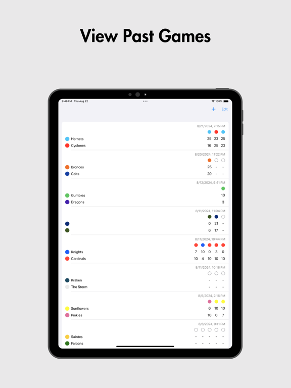 GamePoint: Scoreboard iPad screenshot 4 - Sports app