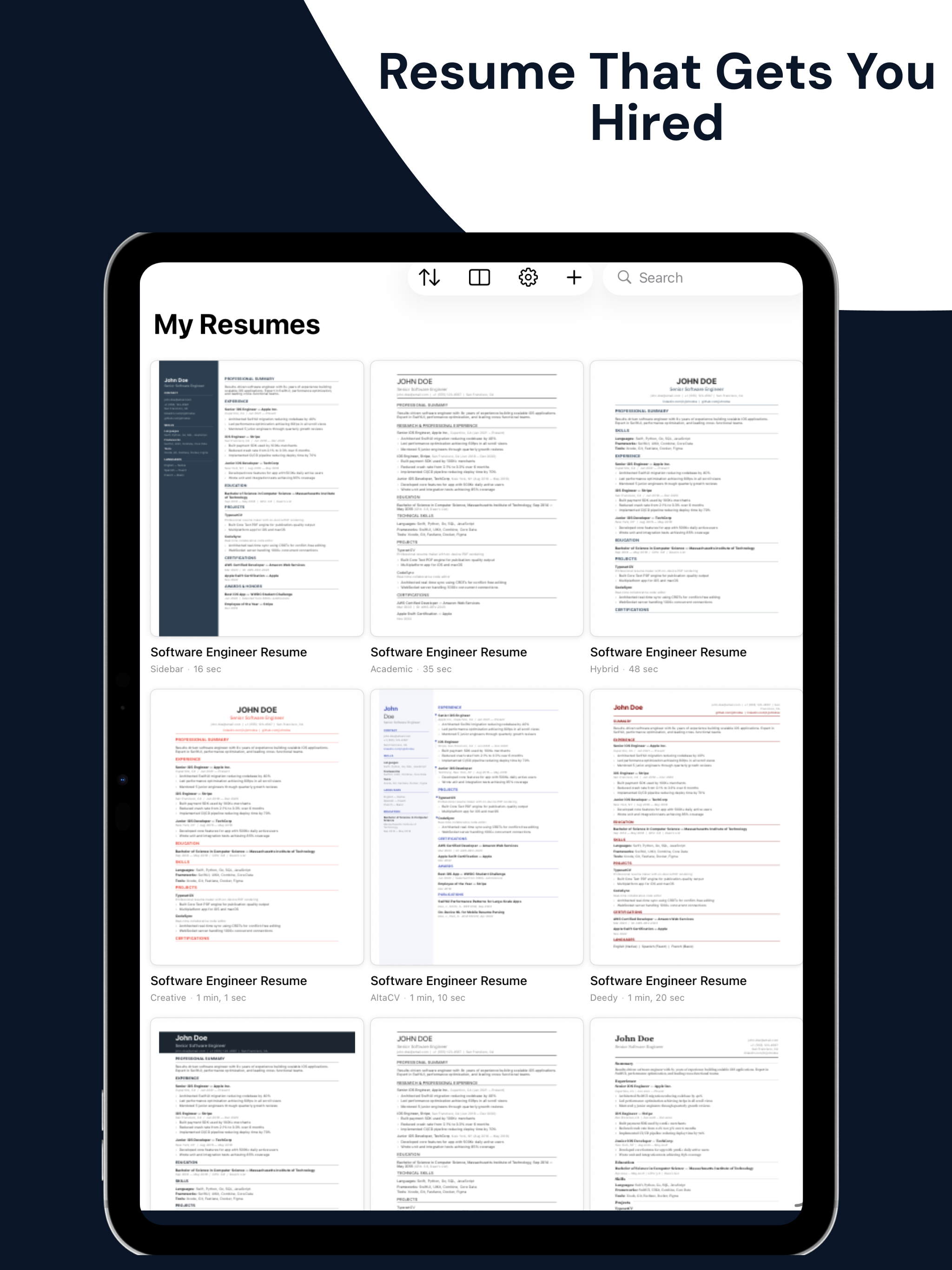 Resume & CV Maker - Typeset CV